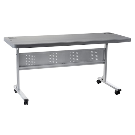 National Public Seating Rectangle Seminar/Training Table, 24" W, 72" L, 29.5" H, Lightweight HDPE Blow Molded Plastic Top BPFT-2472-20